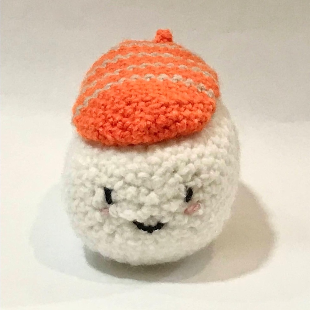 Handmade crochet dog toy with squeaker